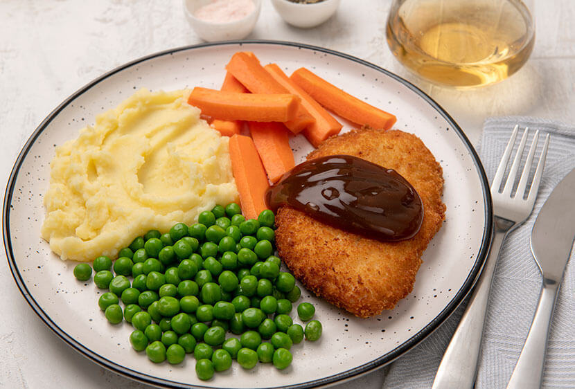 Chicken-Schnitzel-&-Gravy